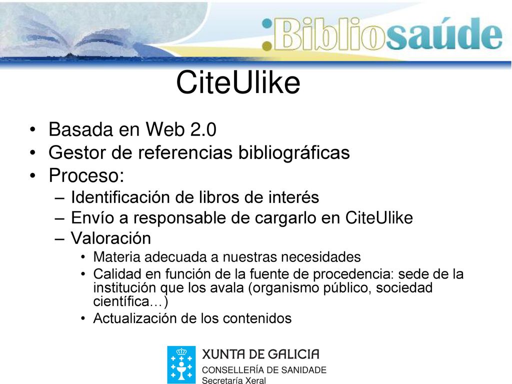 CiteUlike Basada en Web 2.0 Gestor de referencias bibliográficas