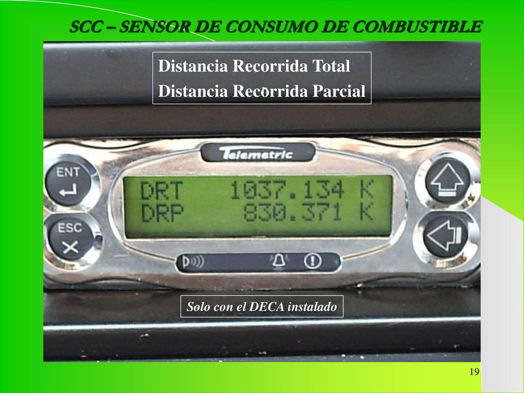 SCC – SENSOR DE CONSUMO DE COMBUSTIBLE Solo con el DECA instalado