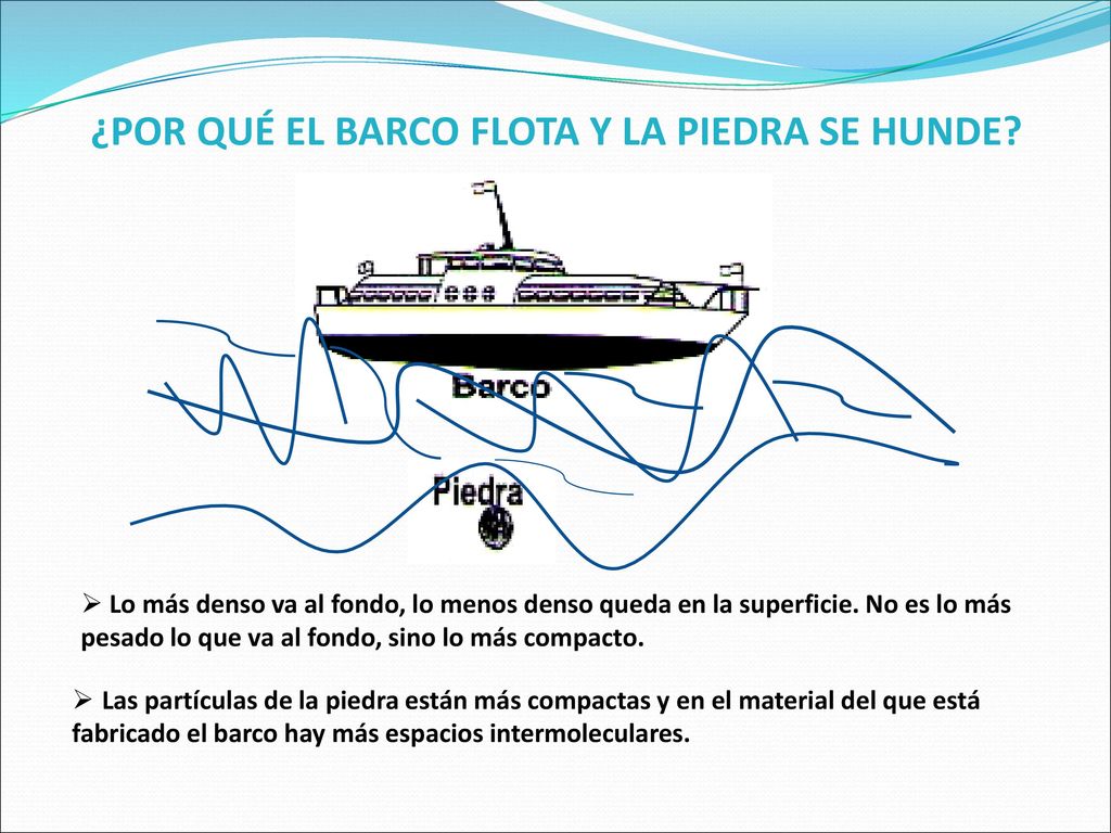 ¿POR QUÉ EL BARCO FLOTA Y LA PIEDRA SE HUNDE