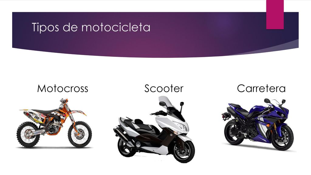 Tipos de motocicleta Motocross Scooter Carretera