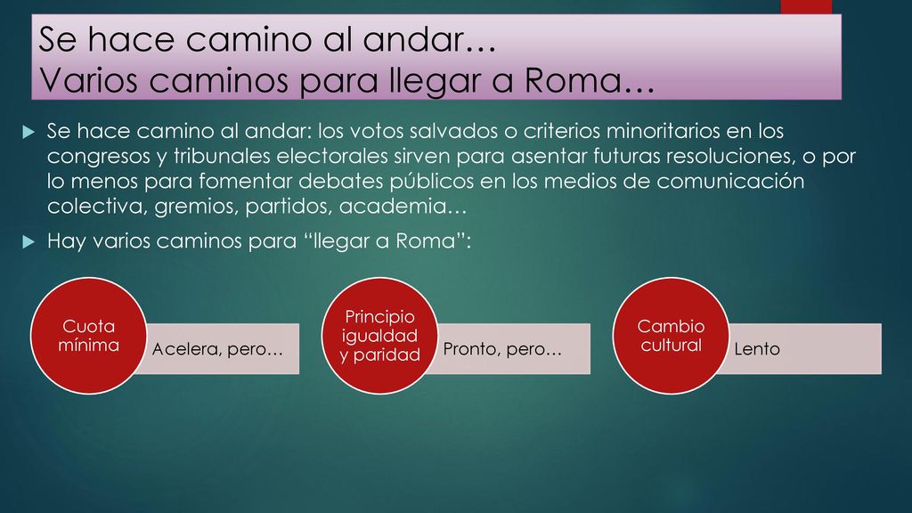 Se hace camino al andar… Varios caminos para llegar a Roma…