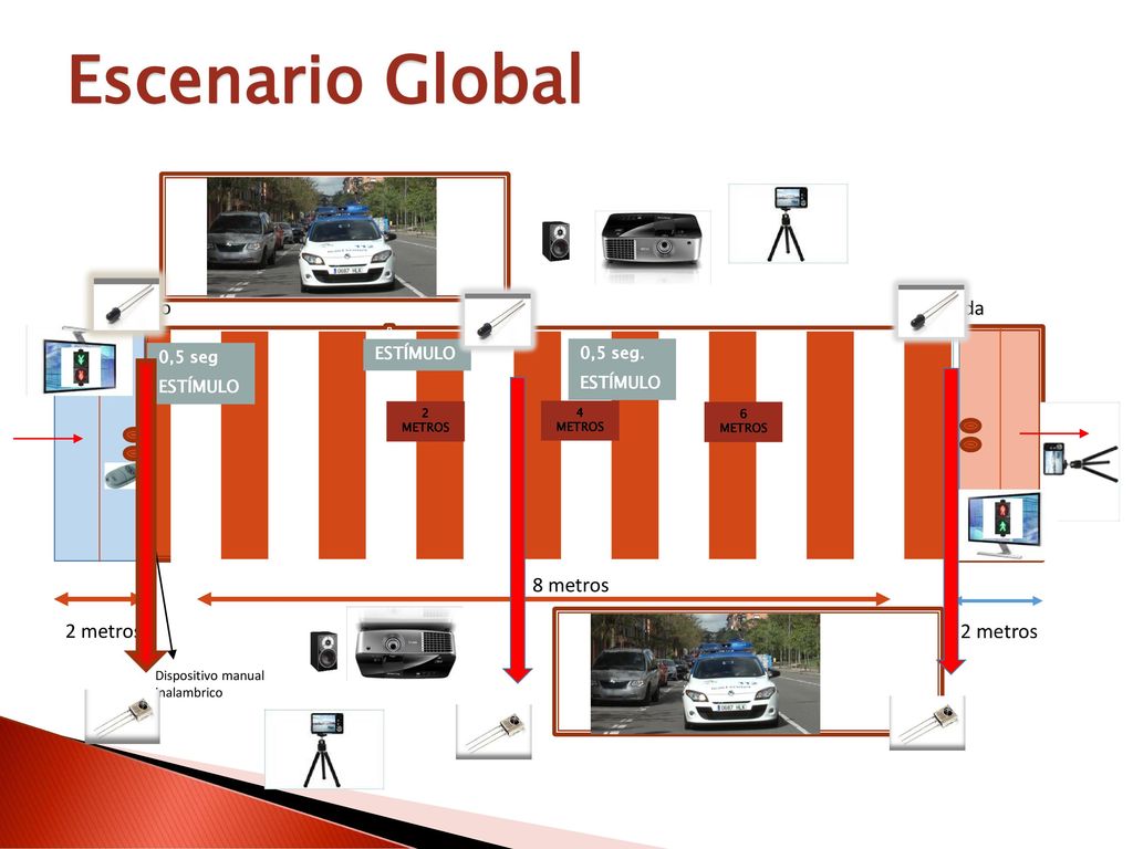 Escenario Global Inicio Parada 8 metros 2 metros ESTÍMULO 0,5 seg.
