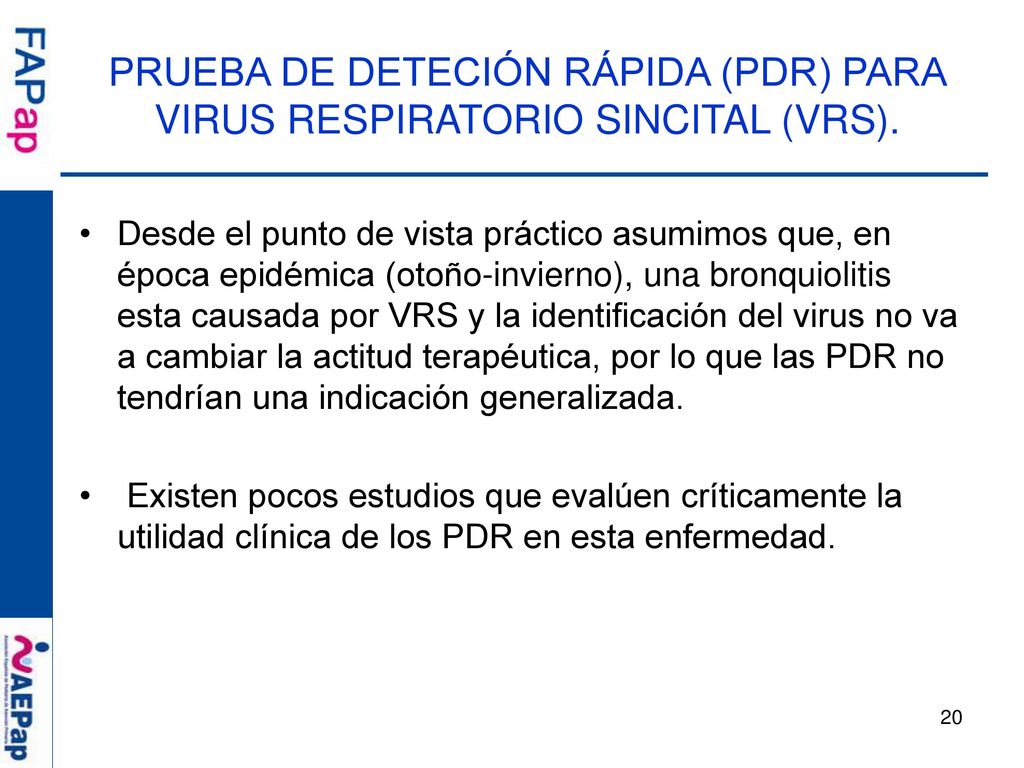 PRUEBA DE DETECIÓN RÁPIDA (PDR) PARA VIRUS RESPIRATORIO SINCITAL (VRS).