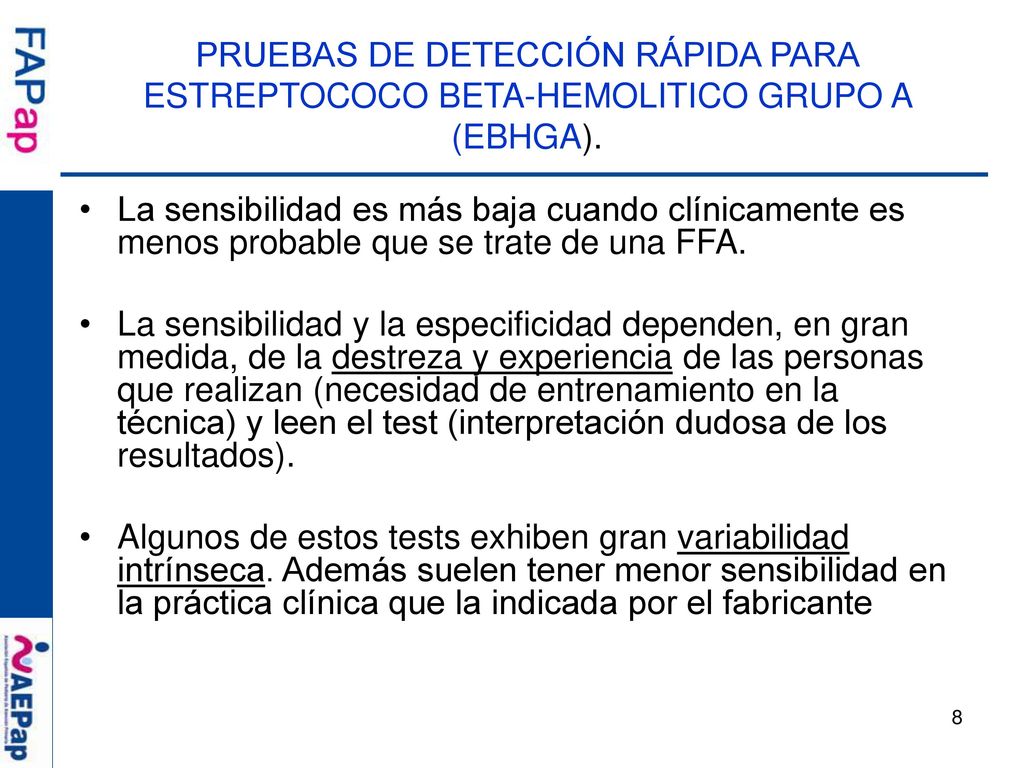 PRUEBAS DE DETECCIÓN RÁPIDA PARA ESTREPTOCOCO BETA-HEMOLITICO GRUPO A (EBHGA).