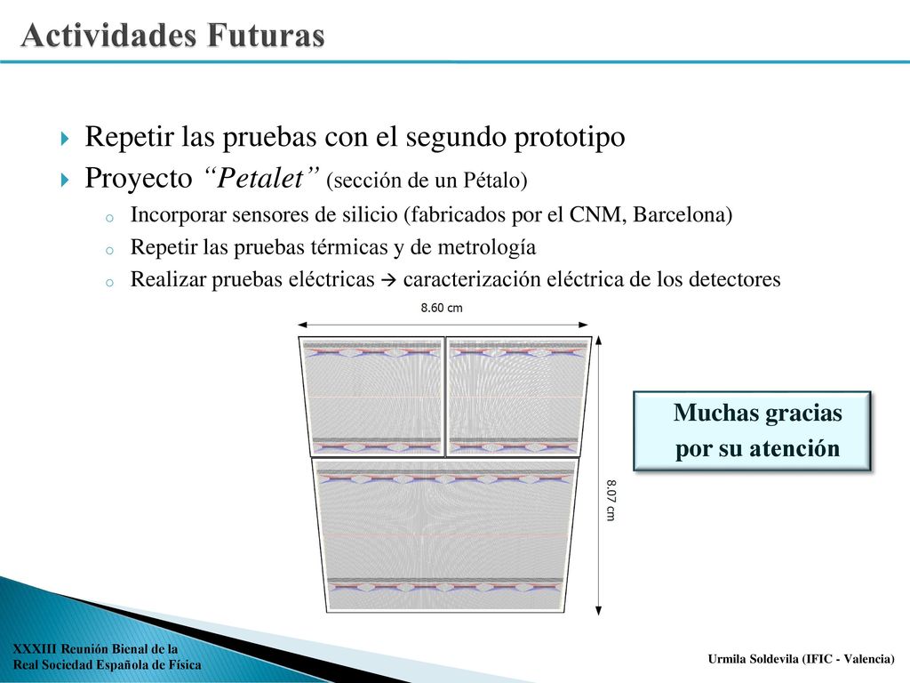 Actividades Futuras Repetir las pruebas con el segundo prototipo