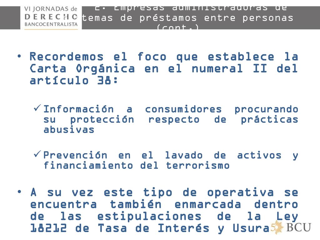 2. Empresas administradoras de sistemas de préstamos entre personas (cont.)