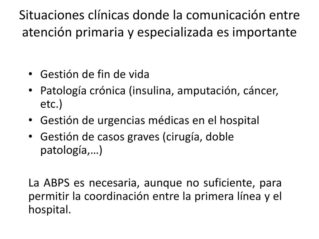 Situaciones clínicas donde la comunicación entre atención primaria y especializada es importante