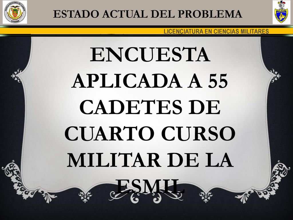 ENCUESTA APLICADA A 55 CADETES DE CUARTO CURSO MILITAR DE LA ESMIL