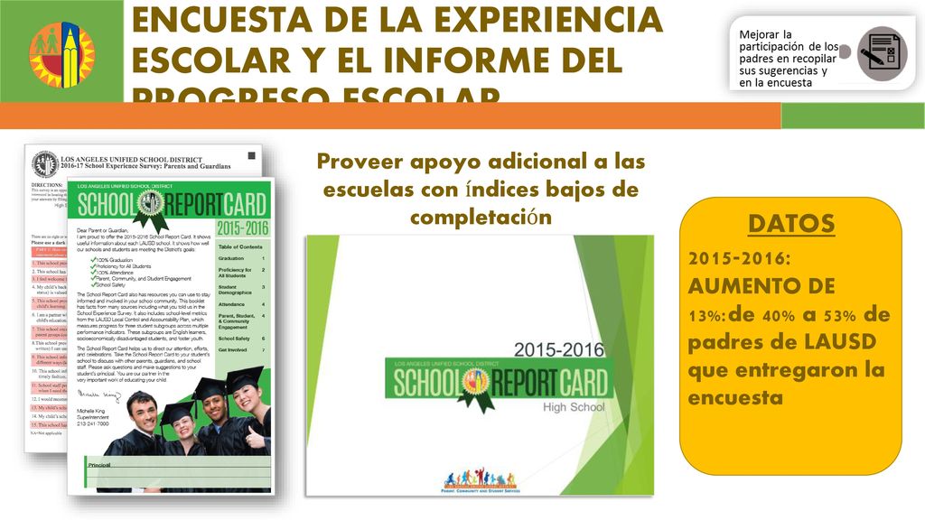 ENCUESTA DE LA EXPERIENCIA ESCOLAR Y EL INFORME DEL PROGRESO ESCOLAR
