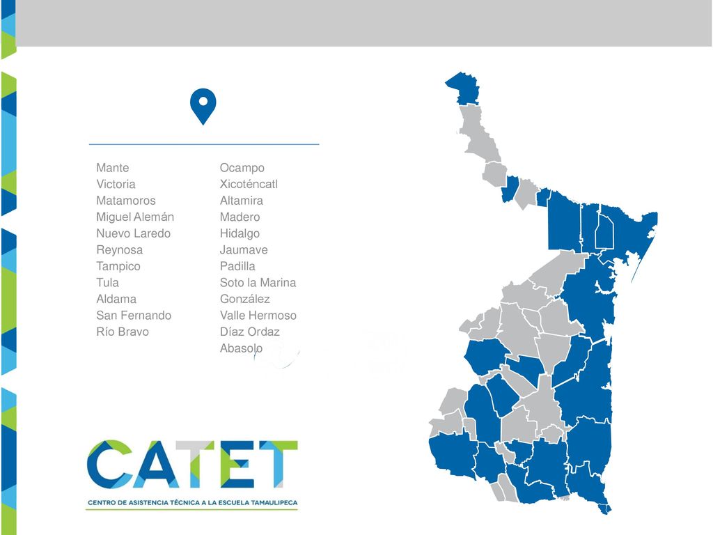 Mante Victoria. Matamoros. Miguel Alemán. Nuevo Laredo. Reynosa. Tampico. Tula. Aldama. San Fernando.