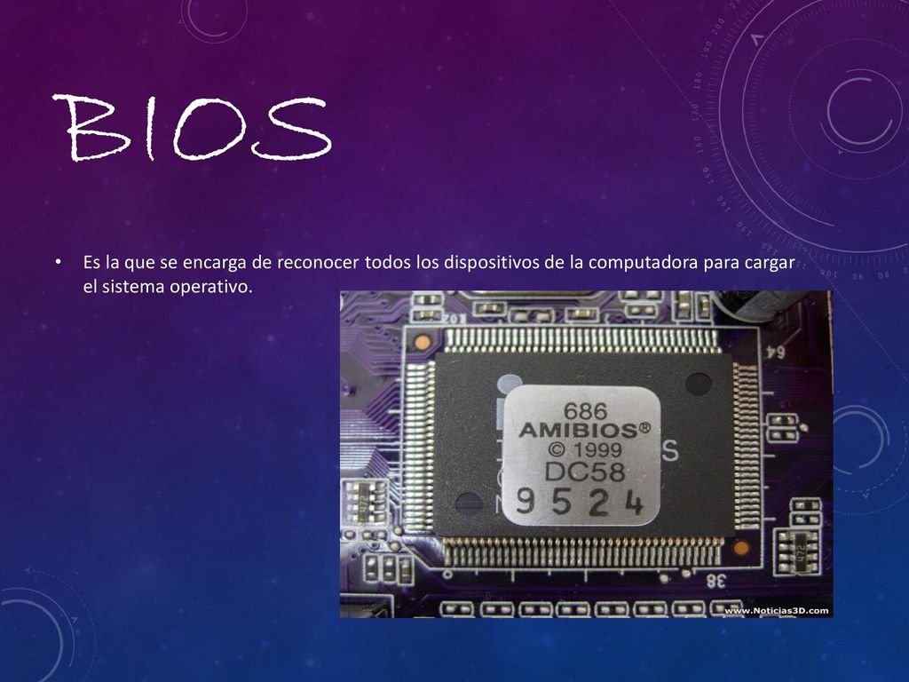 BIOS Es la que se encarga de reconocer todos los dispositivos de la computadora para cargar el sistema operativo.
