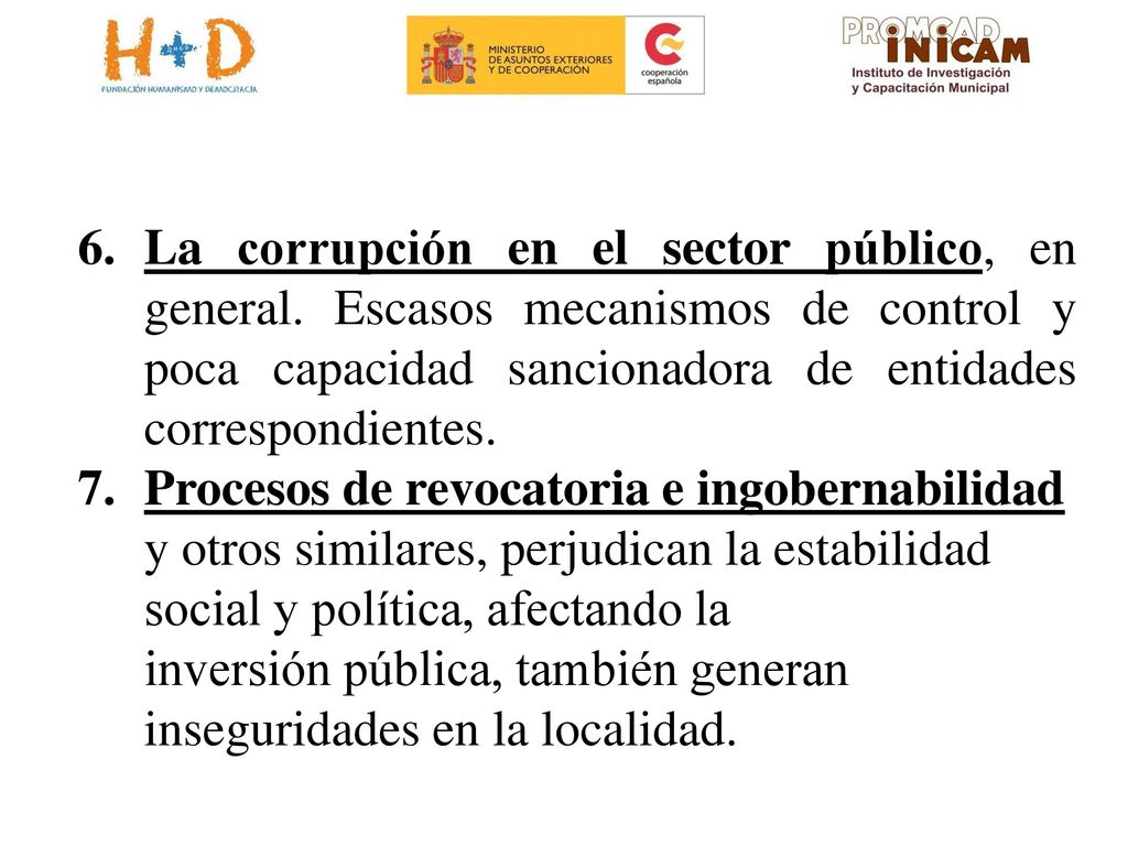 La corrupción en el sector público, en general