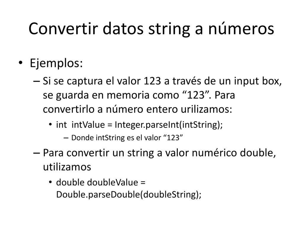 Convertir datos string a números