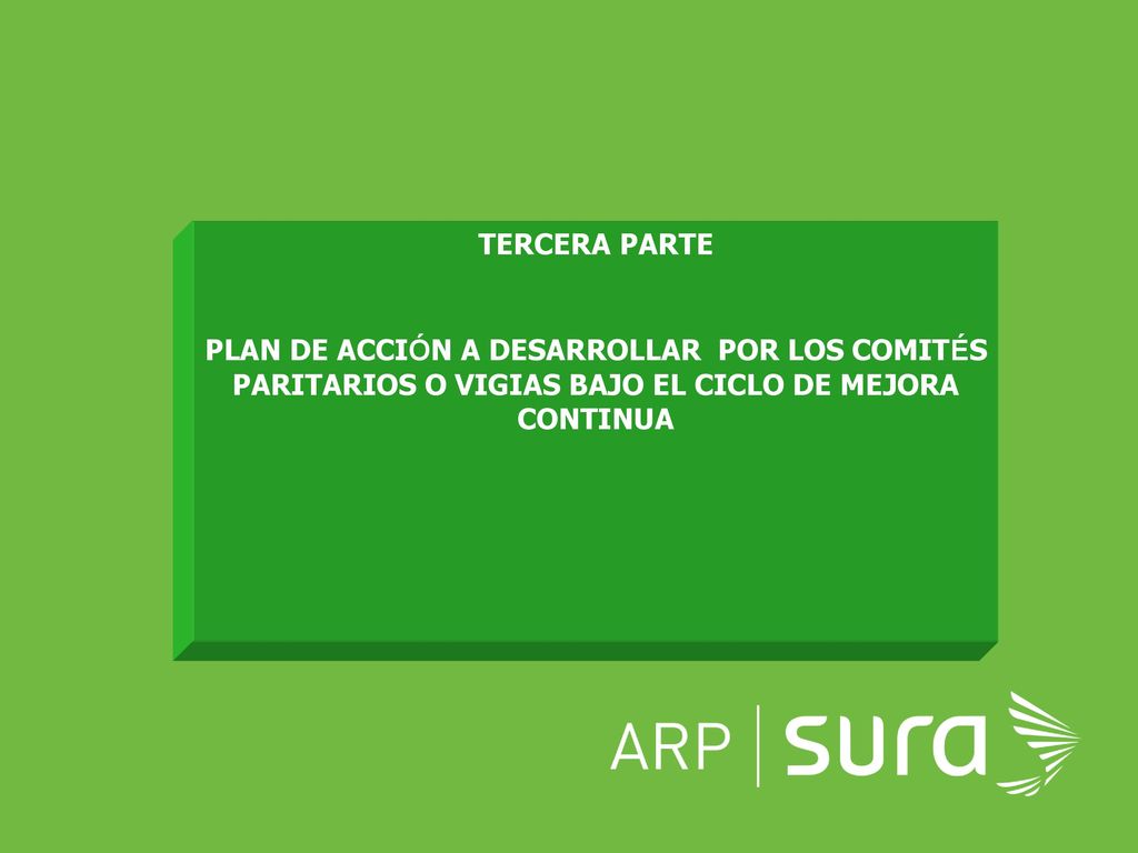 TERCERA PARTE PLAN DE ACCIÓN A DESARROLLAR POR LOS COMITÉS PARITARIOS O VIGIAS BAJO EL CICLO DE MEJORA CONTINUA.