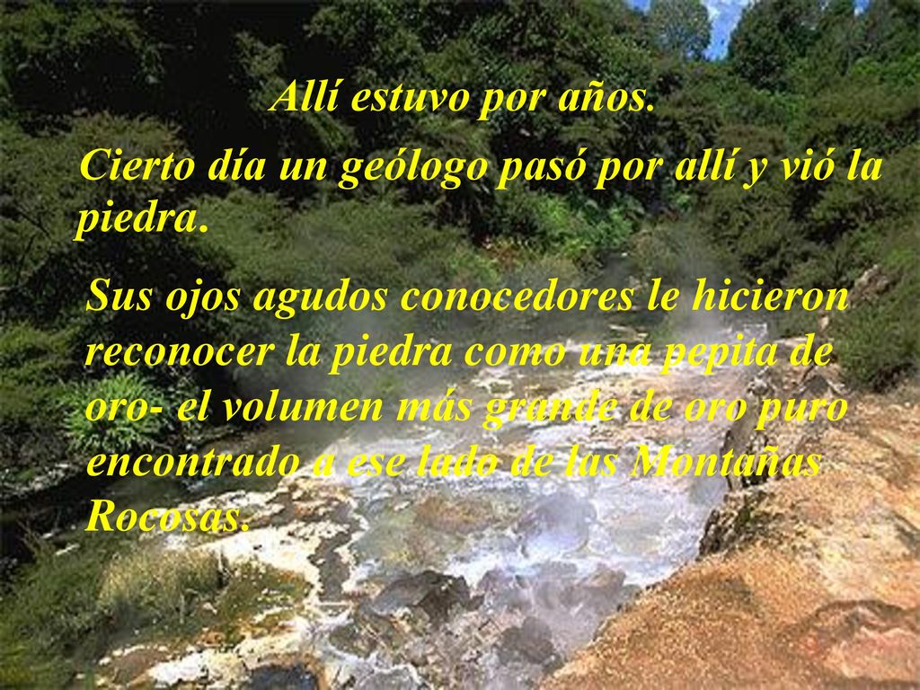 Allí estuvo por años. Cierto día un geólogo pasó por allí y vió la piedra.