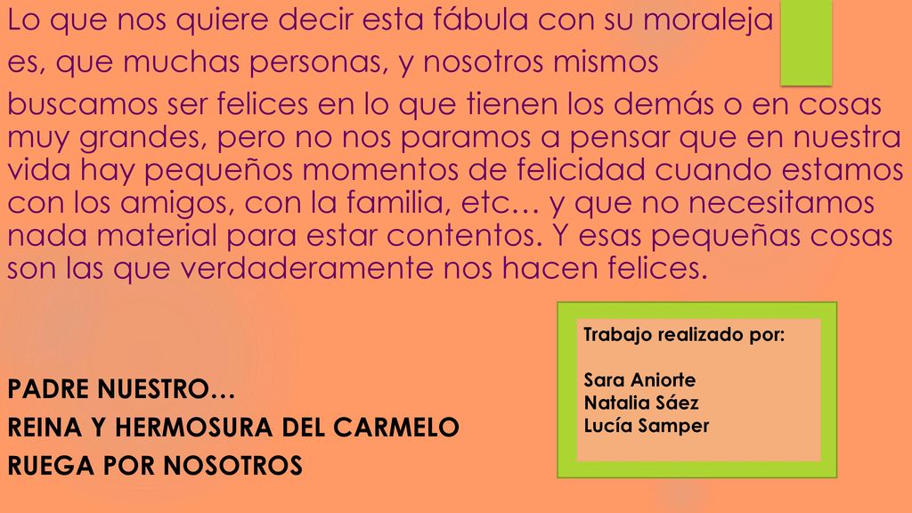 Lo que nos quiere decir esta fábula con su moraleja