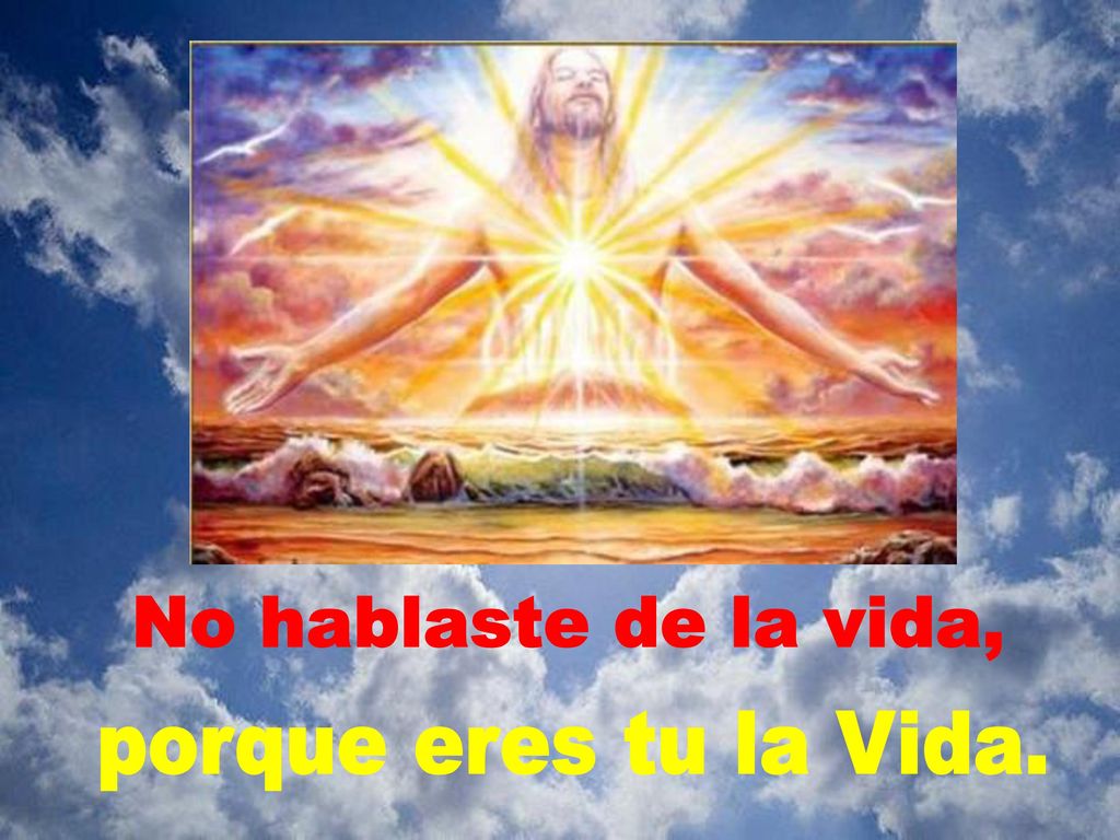 No hablaste de la vida, porque eres tu la Vida.