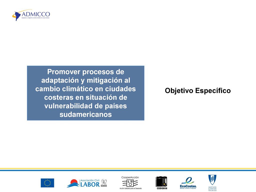 Promover procesos de adaptación y mitigación al cambio climático en ciudades costeras en situación de vulnerabilidad de países sudamericanos