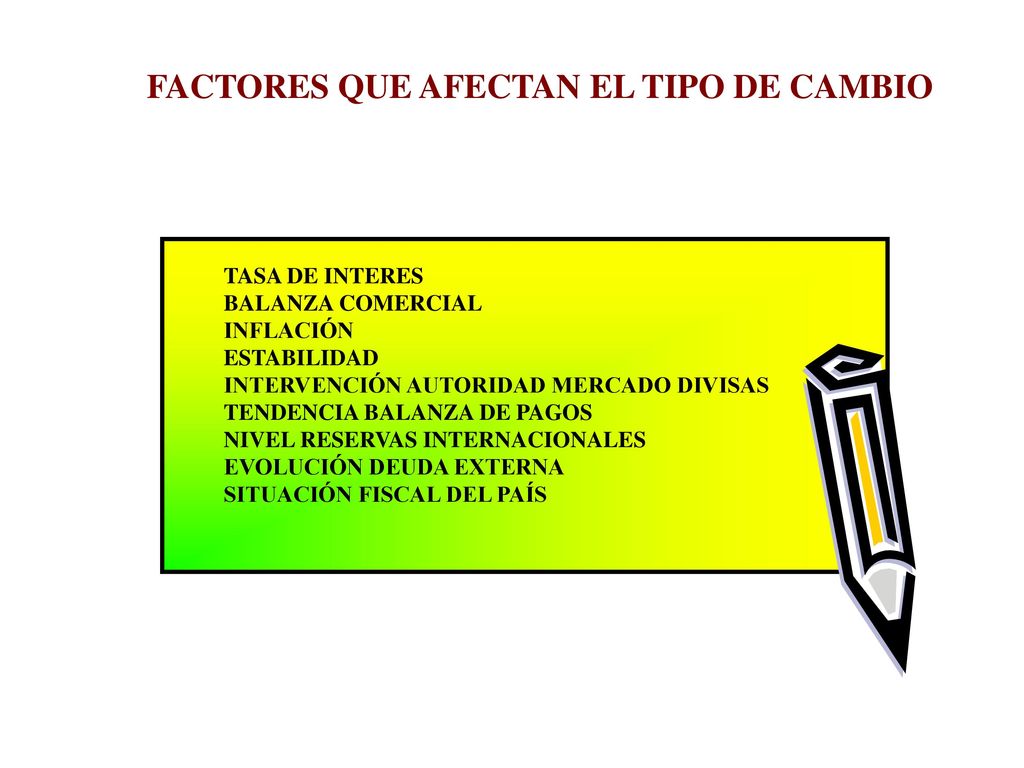 FACTORES QUE AFECTAN EL TIPO DE CAMBIO