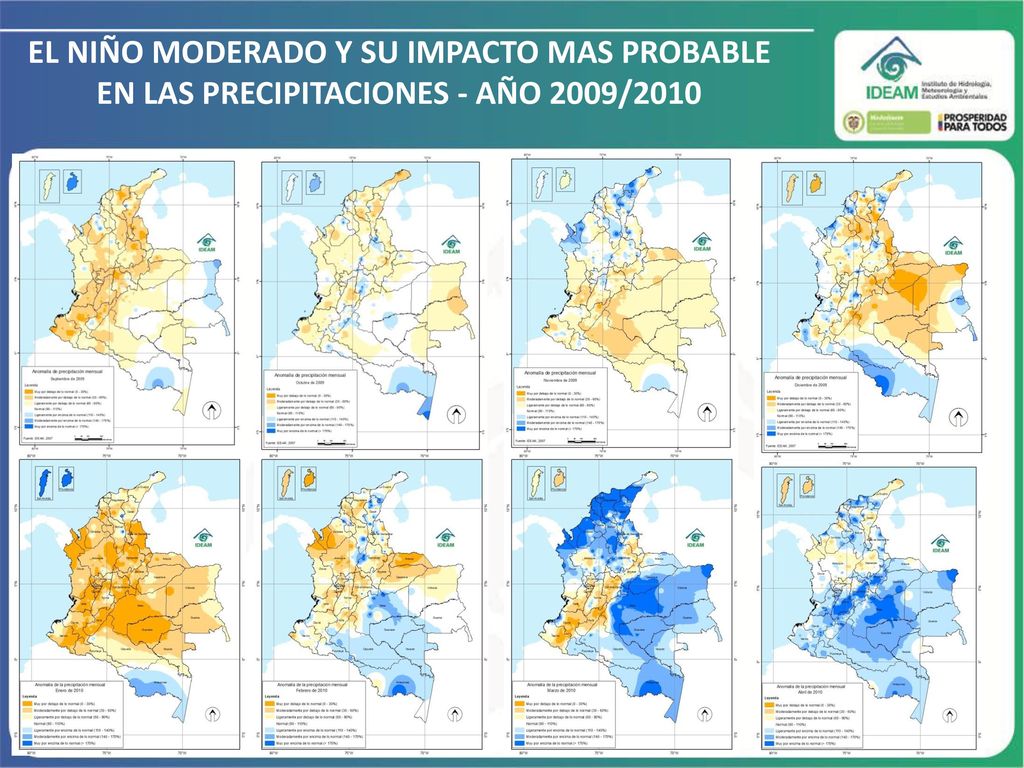 EL NIÑO MODERADO Y SU IMPACTO MAS PROBABLE EN LAS PRECIPITACIONES - AÑO 2009/2010