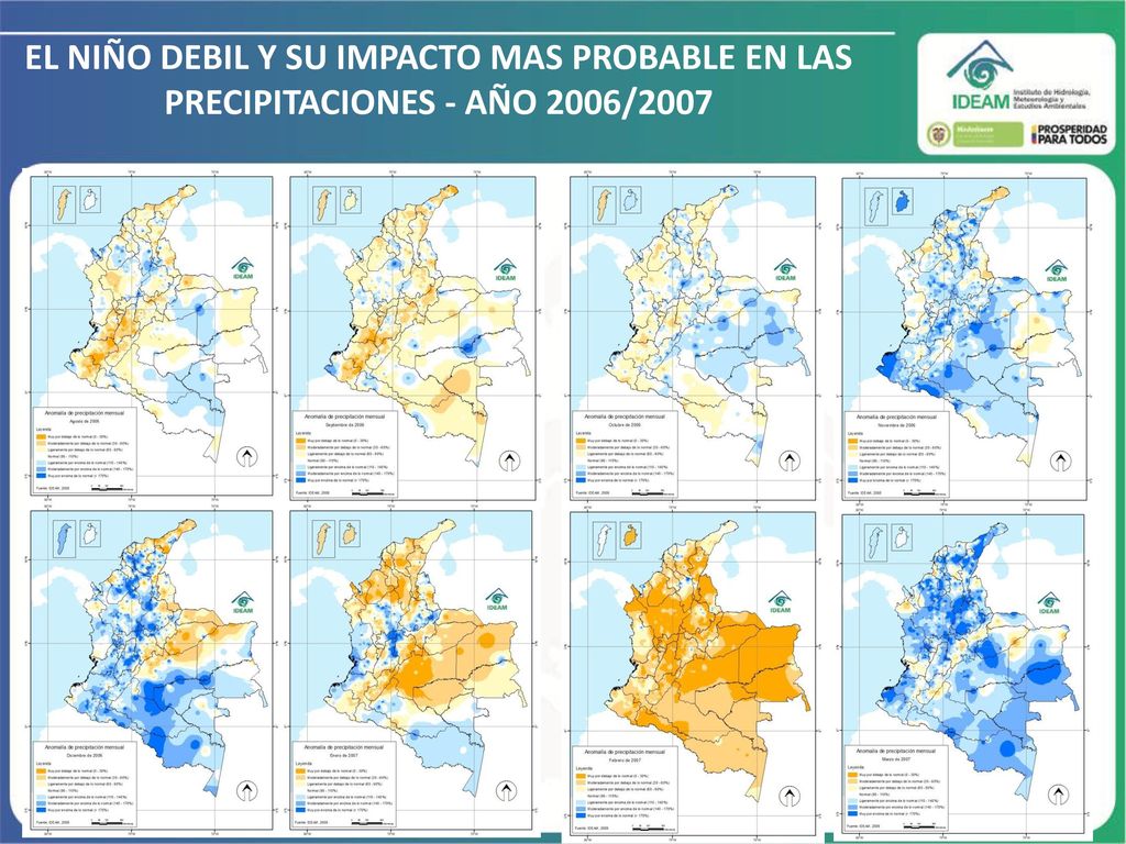 EL NIÑO DEBIL Y SU IMPACTO MAS PROBABLE EN LAS PRECIPITACIONES - AÑO 2006/2007