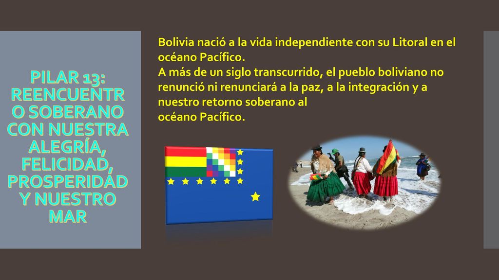 Bolivia nació a la vida independiente con su Litoral en el océano Pacífico.