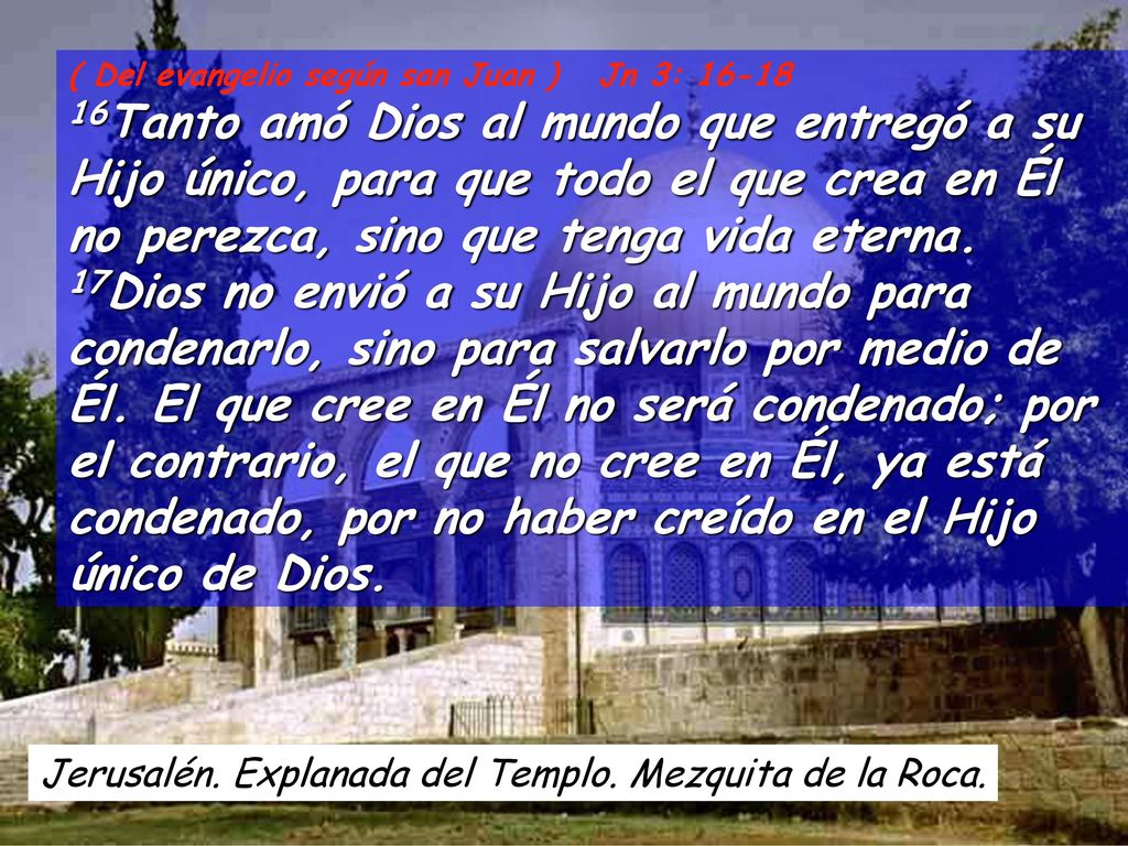 ( Del evangelio según san Juan ) Jn 3: 16-18