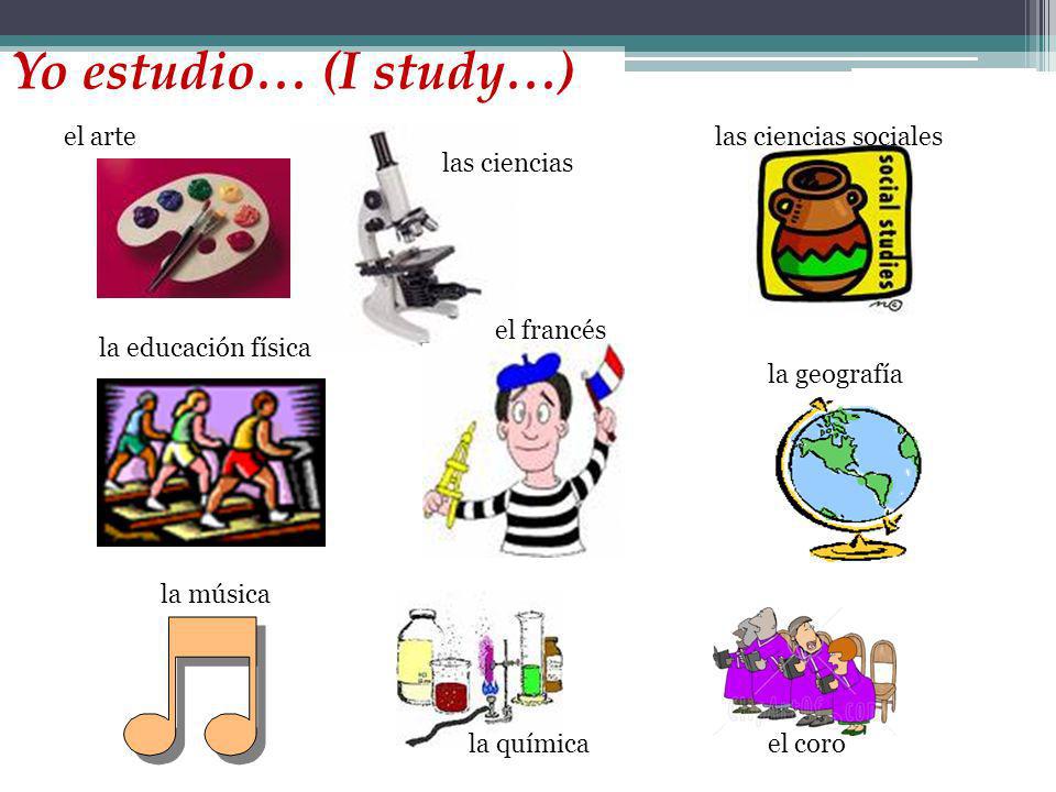 Yo estudio… (I study…) el arte las ciencias sociales las ciencias