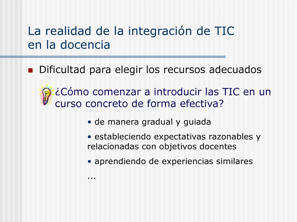 La realidad de la integración de TIC en la docencia
