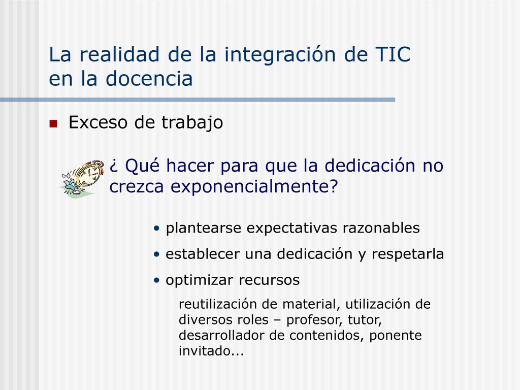 La realidad de la integración de TIC en la docencia