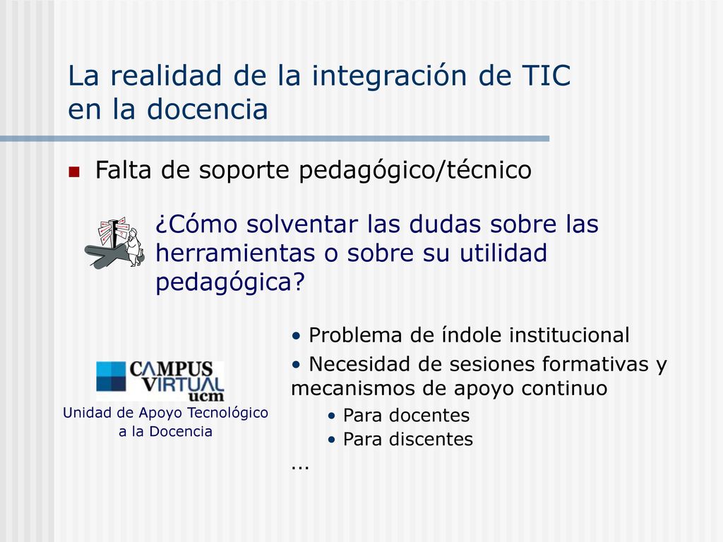 La realidad de la integración de TIC en la docencia