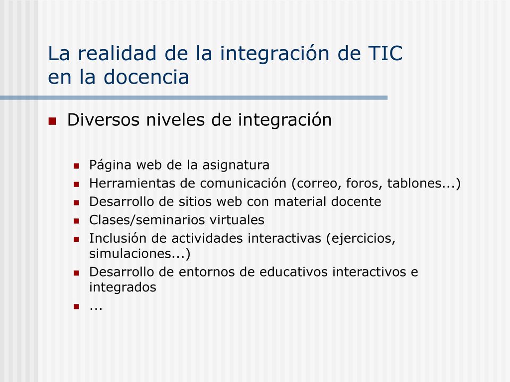 La realidad de la integración de TIC en la docencia