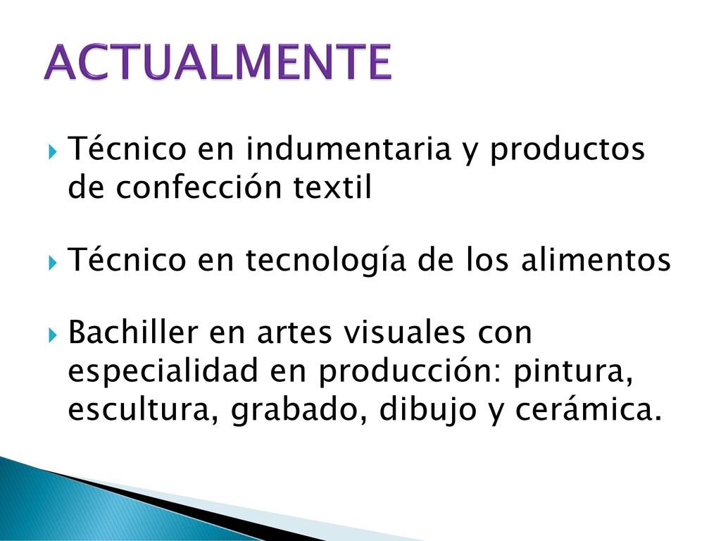 ACTUALMENTE Técnico en indumentaria y productos de confección textil