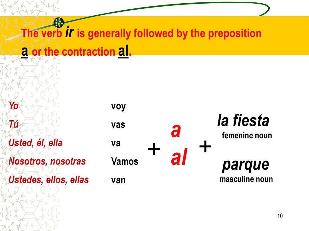 a al + + la fiesta parque a or the contraction al.