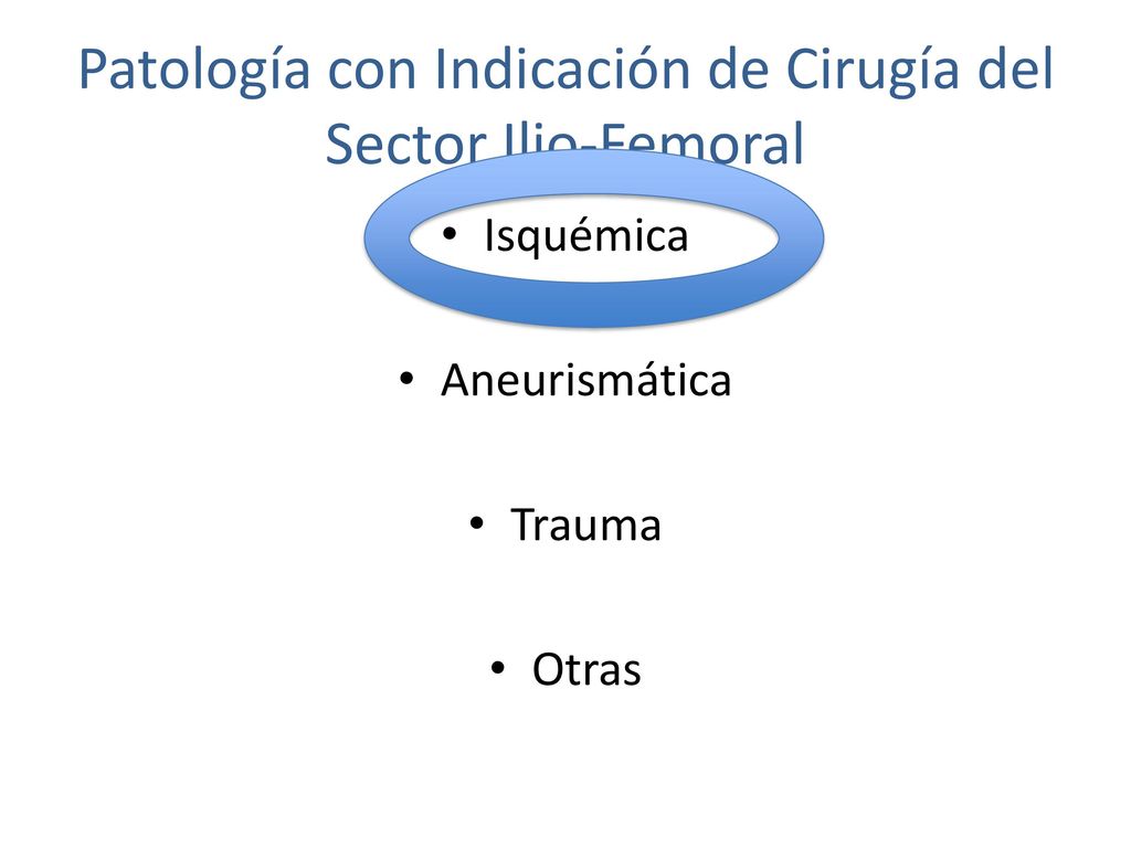 Patología con Indicación de Cirugía del Sector Ilio-Femoral