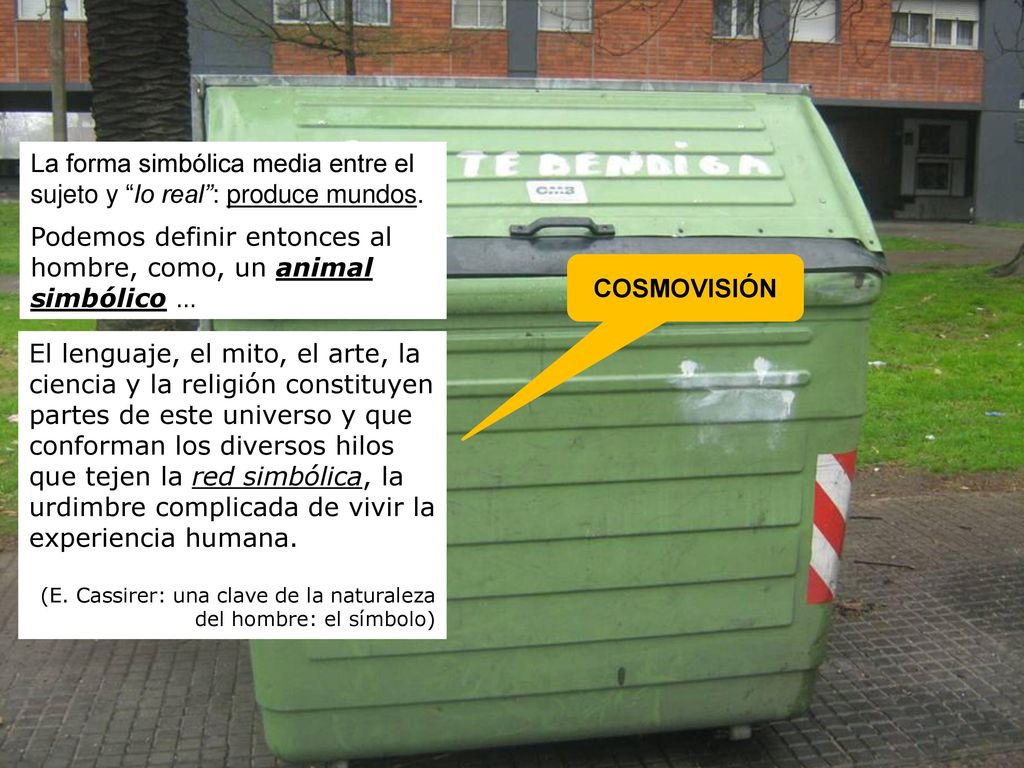 La forma simbólica media entre el sujeto y lo real : produce mundos.