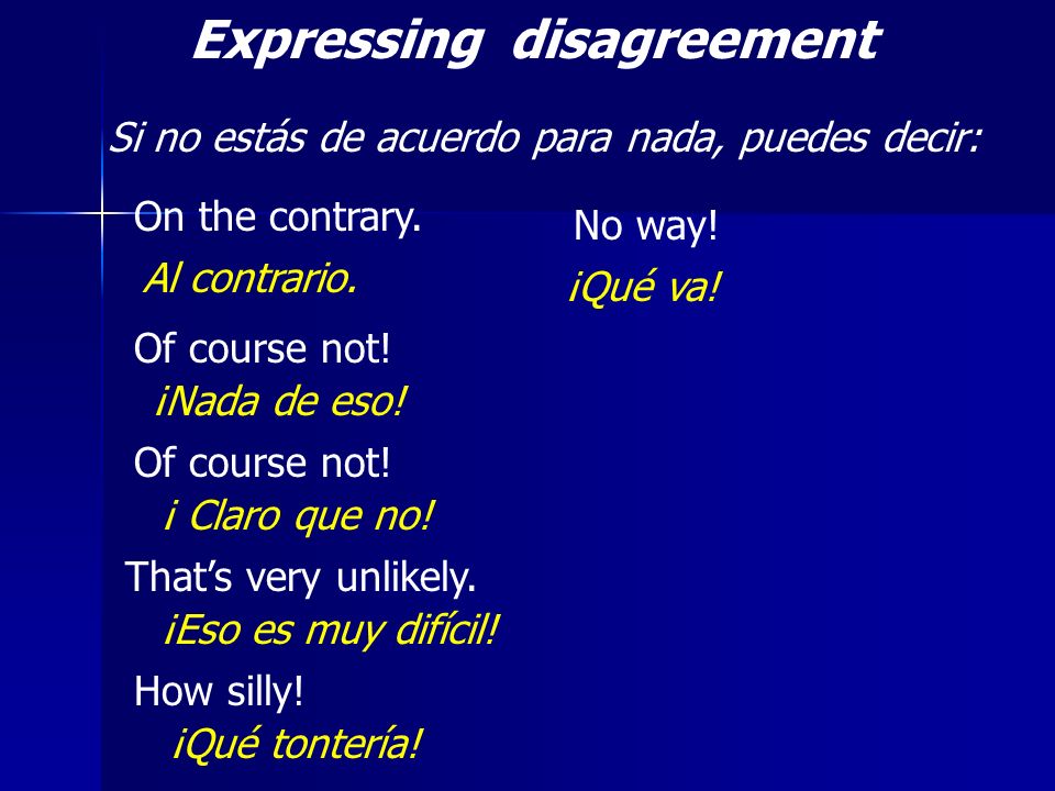 Expressing disagreement
