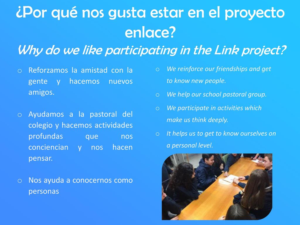 ¿Por qué nos gusta estar en el proyecto enlace
