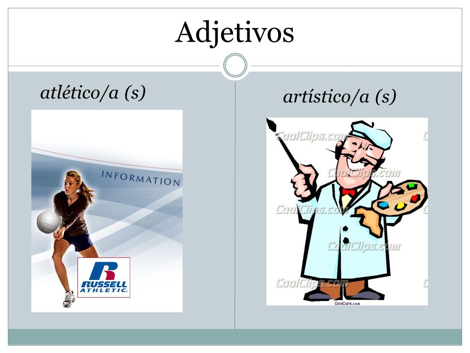 Adjetivos atlético/a (s) artístico/a (s)