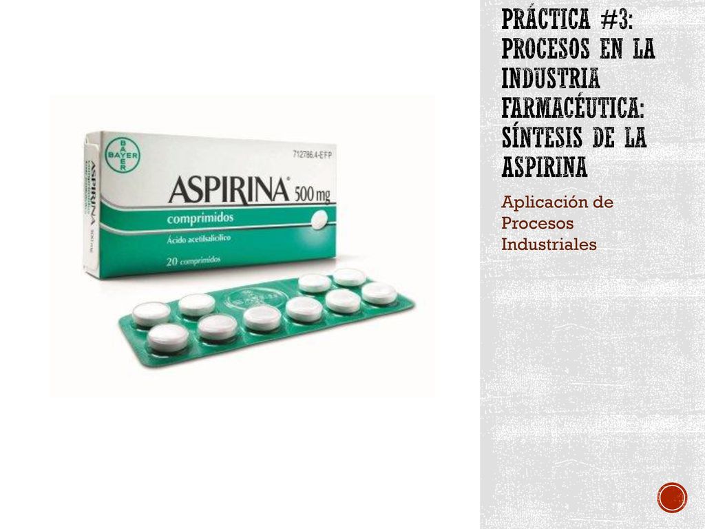PRÁCTICA #3: Procesos en la Industria Farmacéutica: Síntesis de la Aspirina
