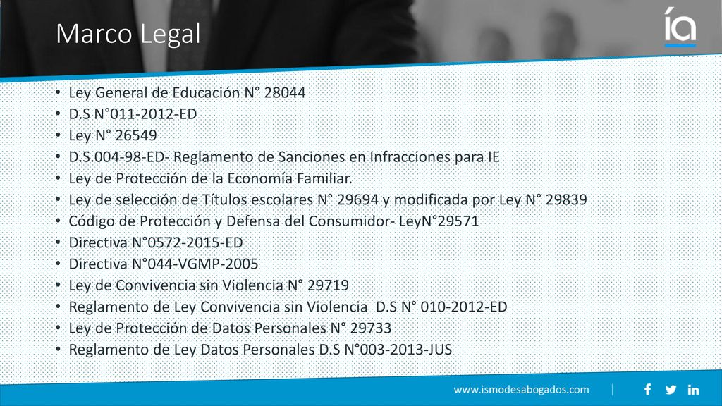 Marco Legal Ley General de Educación N° D.S N° ED