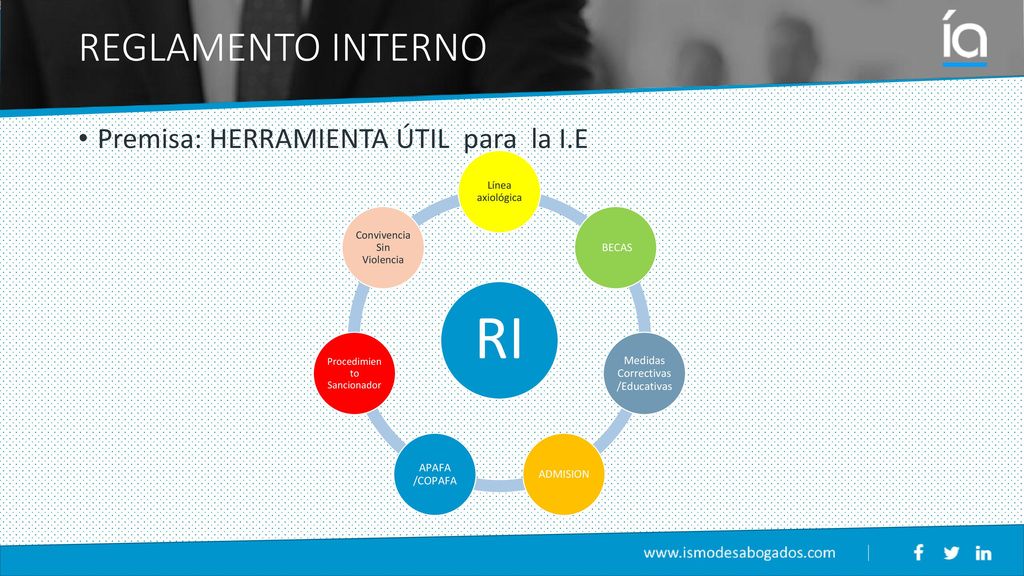 RI REGLAMENTO INTERNO Premisa: HERRAMIENTA ÚTIL para la I.E 29/11/2016