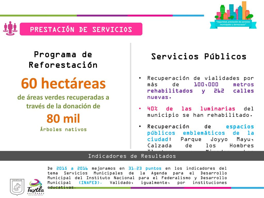 60 hectáreas 80 mil Programa de Reforestación Servicios Públicos