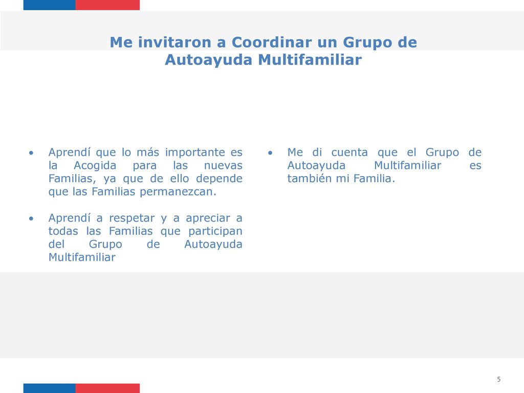 Me invitaron a Coordinar un Grupo de Autoayuda Multifamiliar