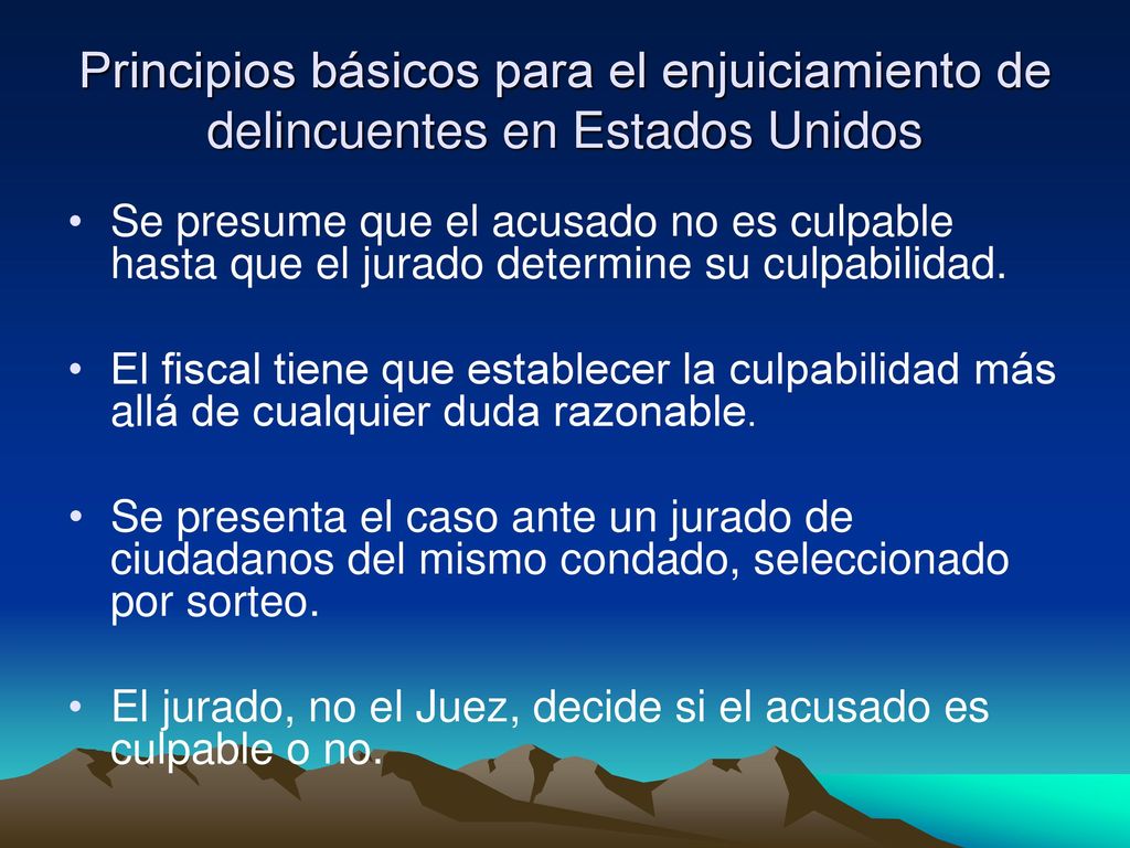 Principios básicos para el enjuiciamiento de delincuentes en Estados Unidos