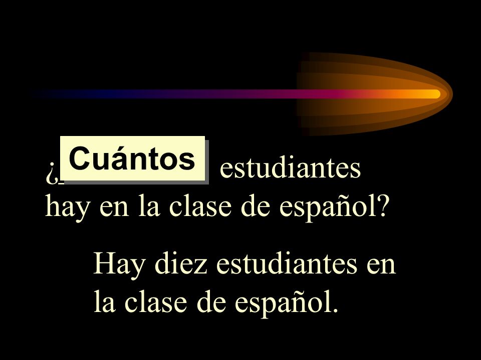Cuántos ¿_________ estudiantes hay en la clase de español.
