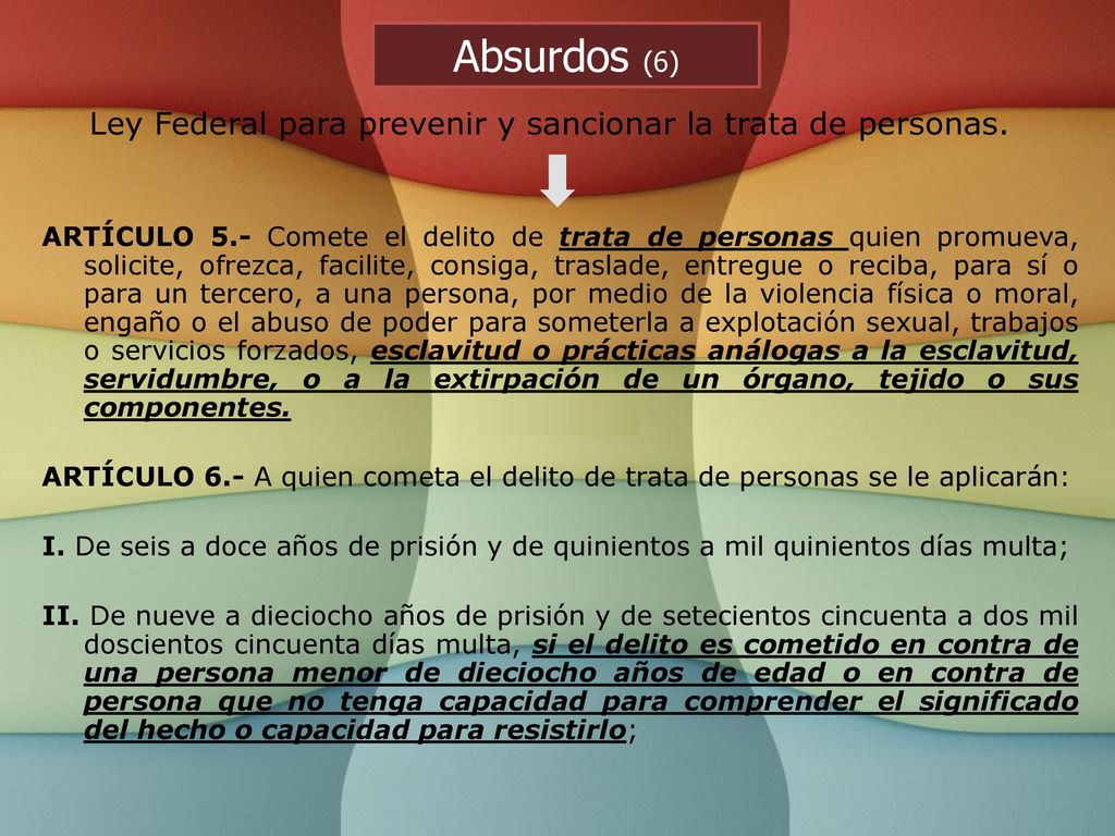 Ley Federal para prevenir y sancionar la trata de personas.