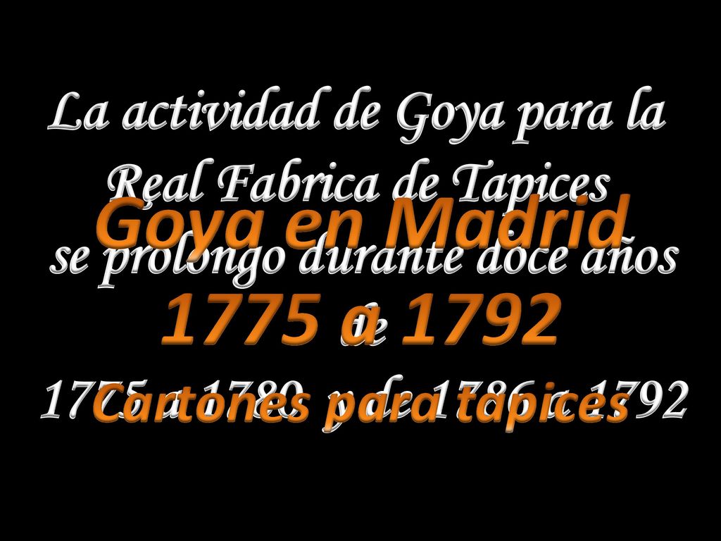 Goya en Madrid 1775 a 1792 La actividad de Goya para la