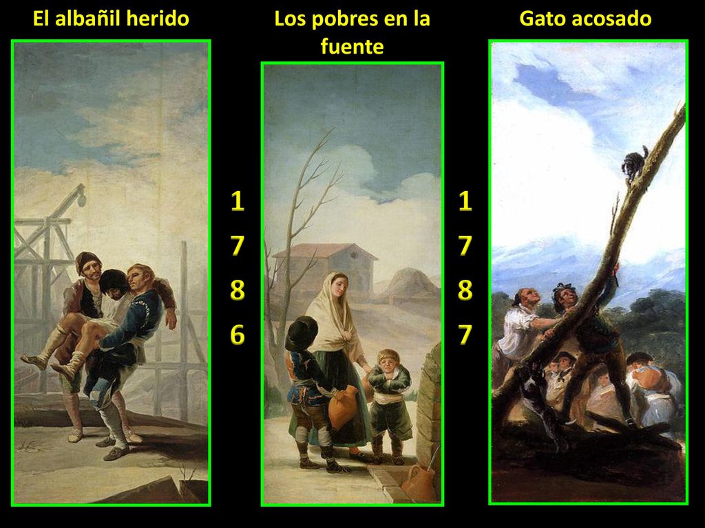 El albañil herido Los pobres en la fuente Gato acosado