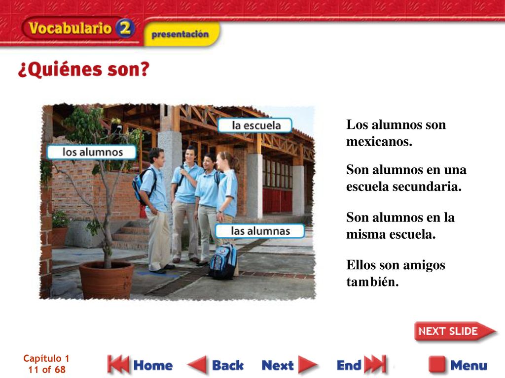 Los alumnos son mexicanos. Son alumnos en una escuela secundaria.